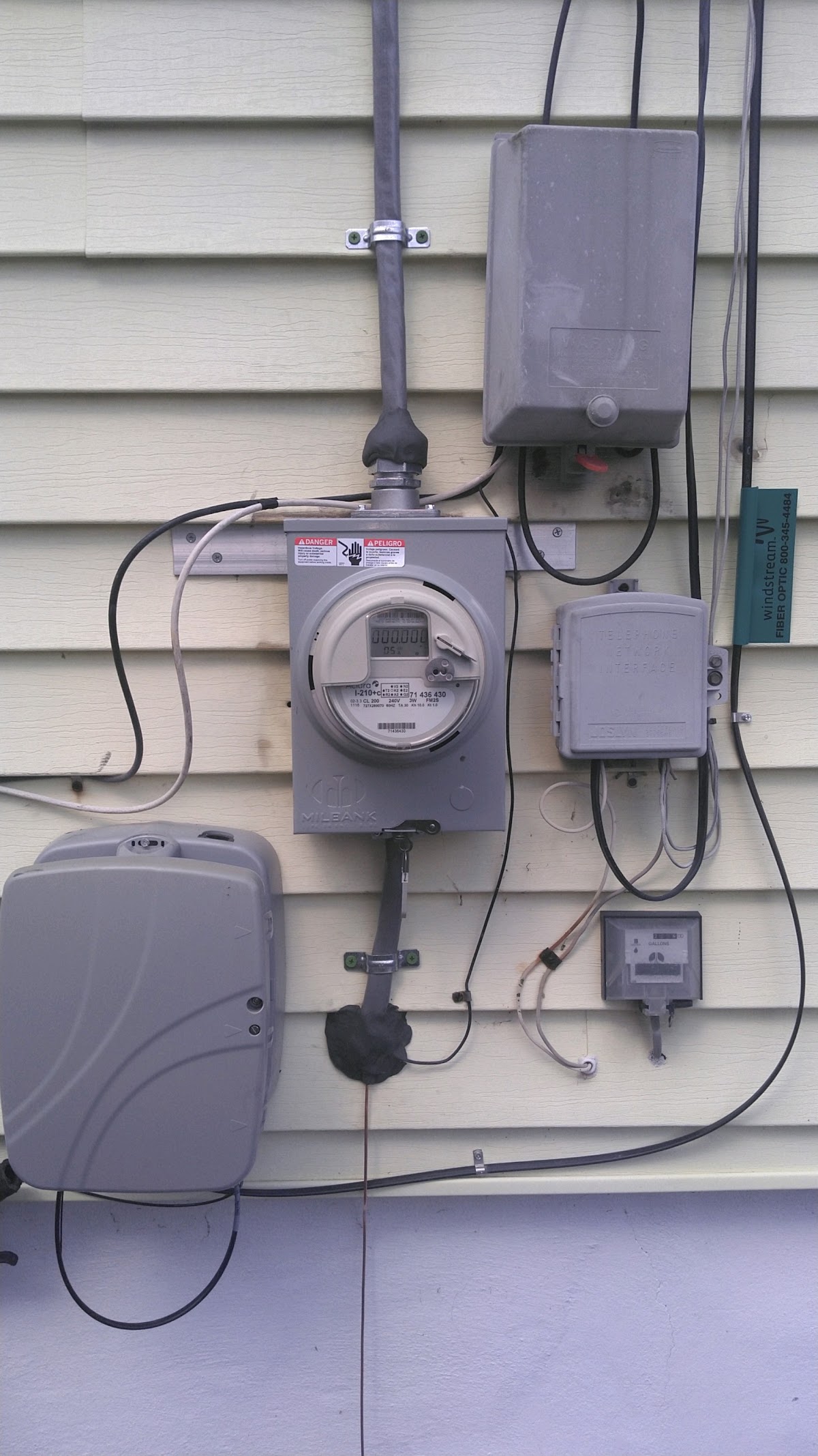 Exterior meter and service entrance wiring